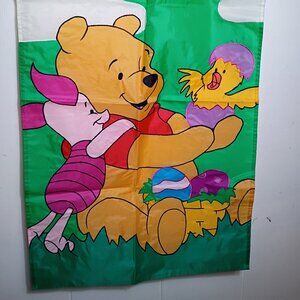 VTG Disney Winnie the Pooh Piglet Easter Egg Garden Yard Flag 43x27 Nylon 1997